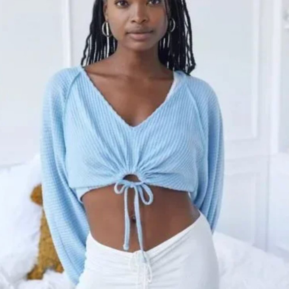 Out From Under Joey Waffle V-Neck Top Urban Outfitters Size Medium